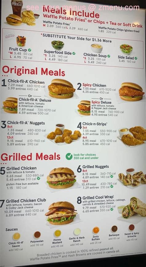 Online Menu of Chick-fil-A Restaurant, Simi Valley, California, 93065 ...