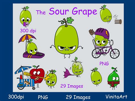 The Sour Grape Storybook Clipart Digital Download Printable - Etsy