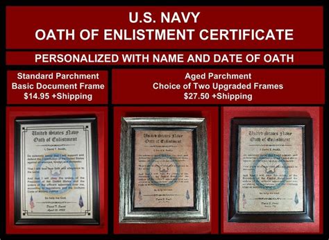 Oath of Enlistment Certificate: U.S. Navy PERSONALIZED with | Etsy