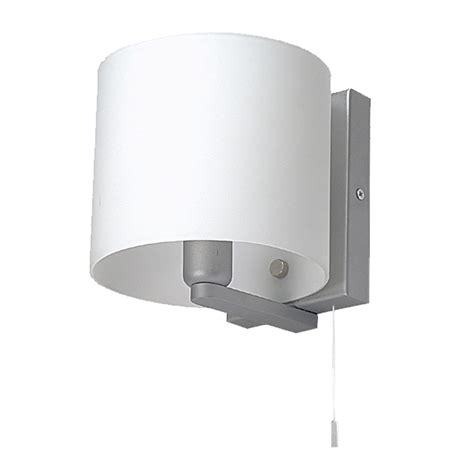 Pull Cord Switch Silver Grey Wall Light - Zest Lighting