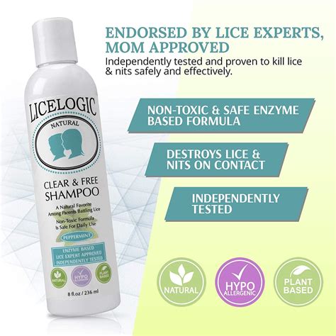 LiceLogic Natural LICEZYME Head Lice Shampoo | Non-Toxic Treatment for ...