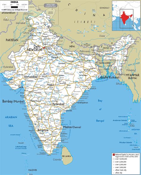 Road Map Of India