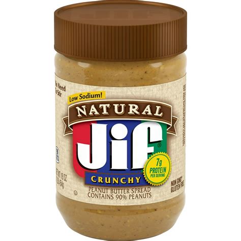 Jif Natural Crunchy Peanut Butter, 16-Ounce - Walmart.com - Walmart.com