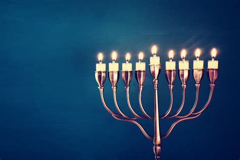 Image of jewish holiday Hanukkah background with menorah (traditional ...