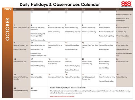 Printable National Day Calendar - Printable Template Calendar