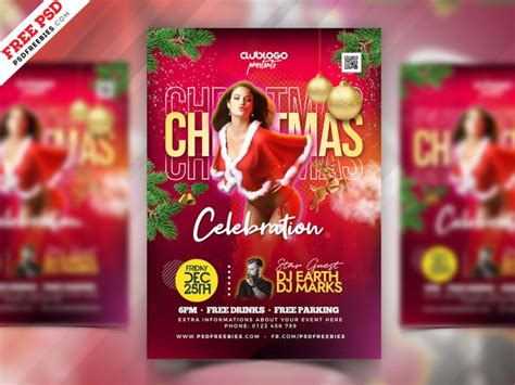 Merry Christmas Celebration Event Flyer PSD | PSDFreebies.com