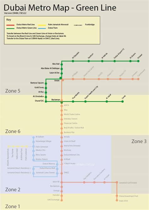 Dubai Metro Green Line - Map, Stations and Route