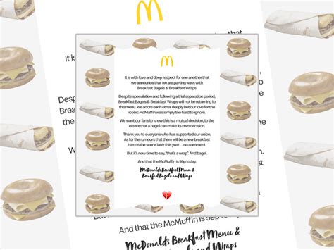 McDonald’s Has Discontinued Breakfast Bagels And Breakfast Wraps In The ...