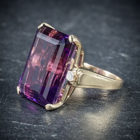 Vintage Amethyst Ring 18ct Gold – Antique Jewellery Online