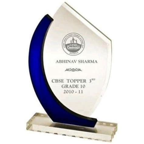 Acrylic Engraving Trophy at Rs 350 in Thane | ID: 18327752691