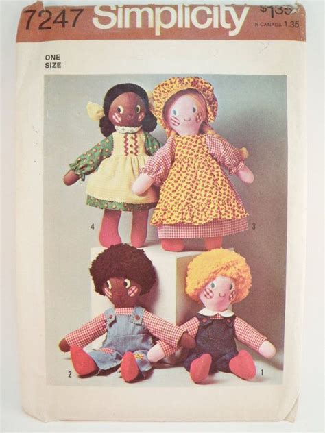 Rag Doll Pattern Boy & Girl Vintage 1970's Simplicity 7247 | Etsy | Rag ...