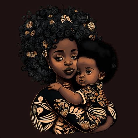 Premium Photo | Drawing portrait black child, african child