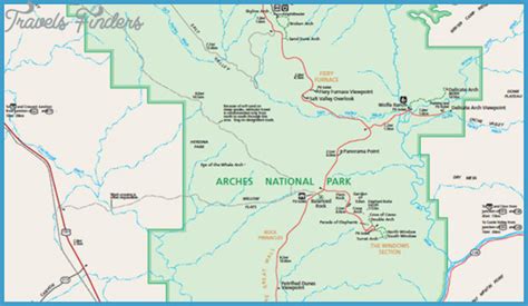 Arches National Park Hiking Map - TravelsFinders.Com