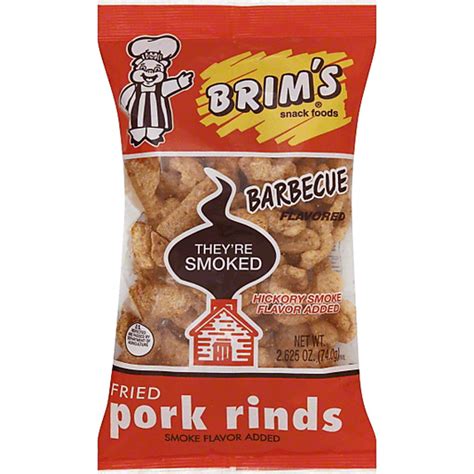 Brims Pork Rinds, Fried, Barbecue Flavored | Snack Bars, Fruit Snacks ...