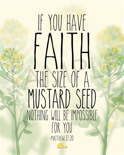 Faith the Size of A Mustard Seed Matthew 17:20 Printable - Etsy