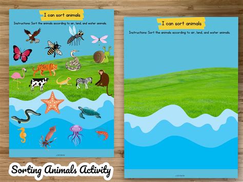 Advanced Land Air Water Animals Sorting Activity Busy Book - Etsy Hong Kong