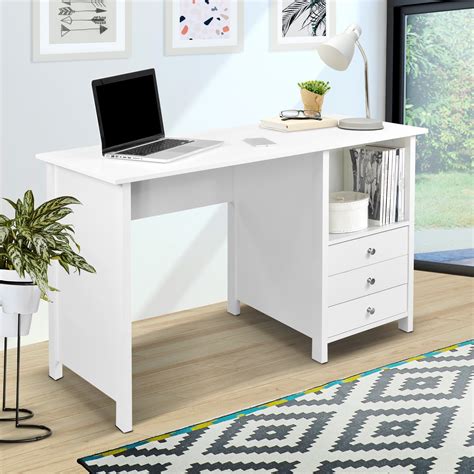 Techni Mobili Contempo Desk with 3 Storage Drawers, White - Walmart.com