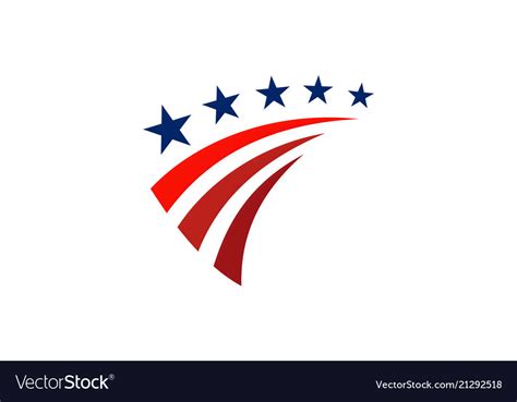 Star america stripe flag logo Royalty Free Vector Image