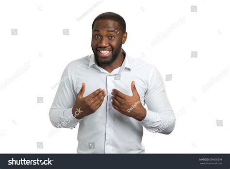 Smiling Man Pointing Himself Two Hands Stock Photo 699695293 | Shutterstock