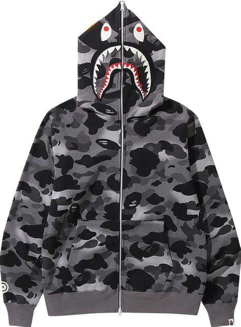 Buy BAPE Grid Camo Shark Full Zip Hoodie 'Black' - 1I80 115 005 BLACK ...