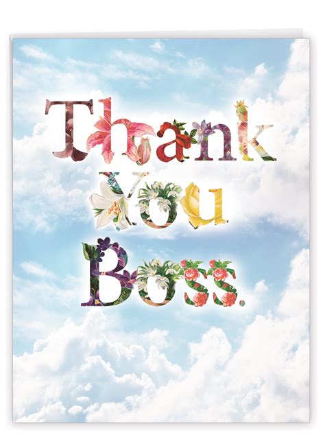 Large Thank You Boss Card (8.5" x 11") - Jumbo Floral Thanks a Bunch to ...