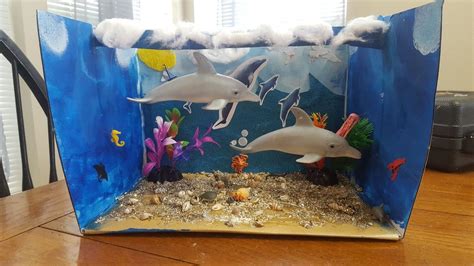 Dolphin habitat diorama 2nd grade | School kids crafts, Diorama kids ...