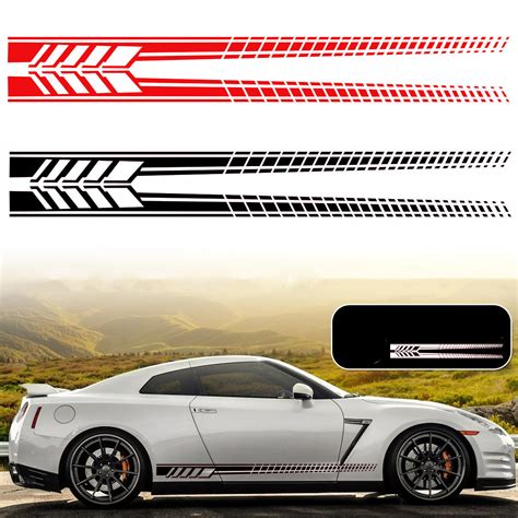 New Sports Racing Stripe Graphic Stickers Truck Auto Car Body Side Door ...