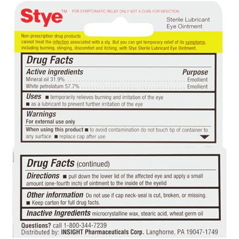 Stye Eye Lubricant Ointment, .125 oz