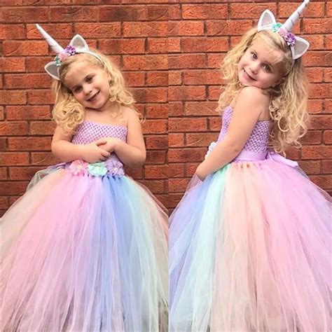 Children Girl Rainbow Tutu Dress Princess Unicorn Tutu Dresses for ...