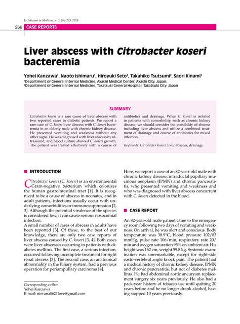 (PDF) Liver abscess with Citrobacter koseri bacteremia