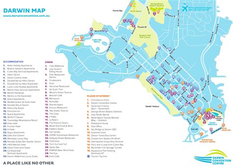 Darwin tourist attractions map - Ontheworldmap.com