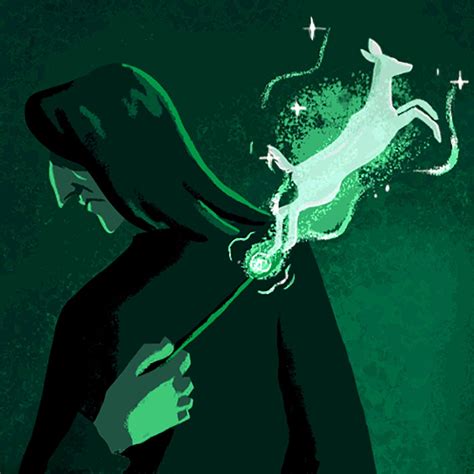 Illustration of Severus Snape casting his doe Patronus from Read the ...