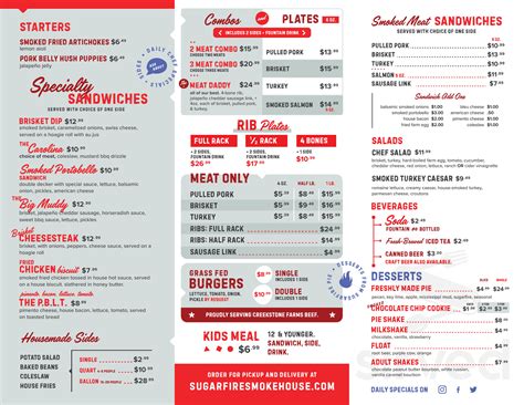 Sugarfire Smokehouse BBQ Jacksonville menu in Jacksonville, Florida, USA