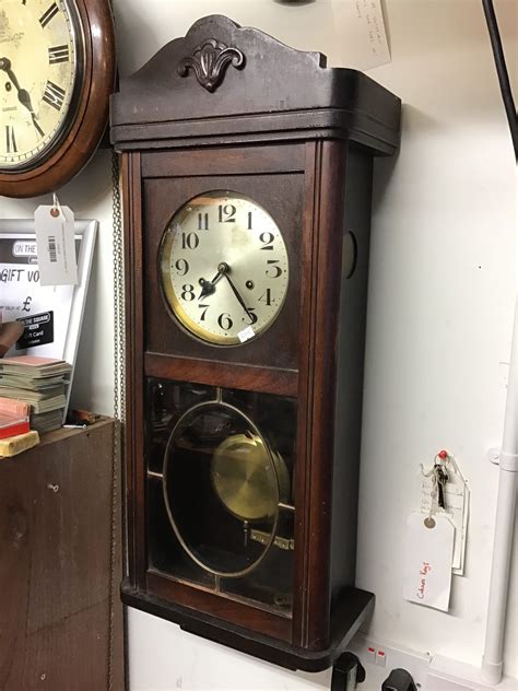 Antique Wall Clock with Bevelled Glass - On The Square Emporium