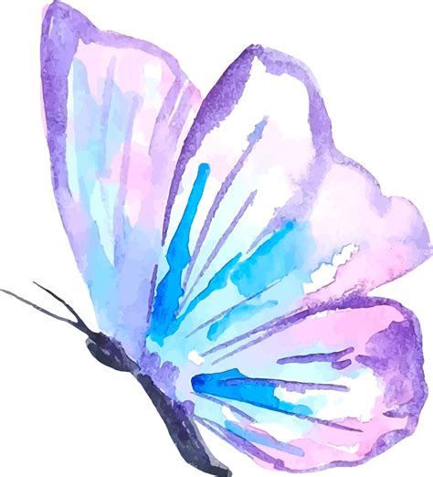 Watercolor purple butterfly clipart isolated on white background ...