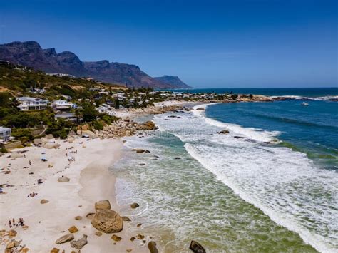 Camps Bay Beach Cape Town from Above with Drone Aerial View, Camps Bay ...