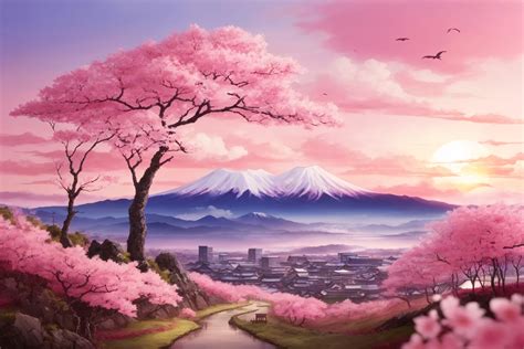 Japanese Spring Scenery Wallpaper Graphic by Forhadx5 · Creative Fabrica