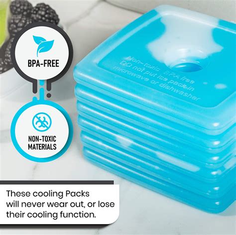 Dynamic Gear Reusable Ice Pack Blocks (6 Pack) for Lunch Box - Slim ...