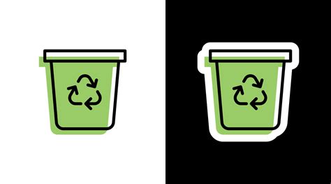 green recycle bin environmental logo icon sticker 21423623 Vector Art ...