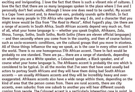 SOUTH AFRICAN ENGLISH: IT SOUNDS LIKE THIS