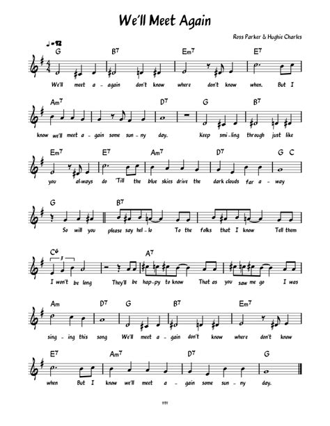 We'll Meet Again Sheet music for Piano (Solo) | Musescore.com