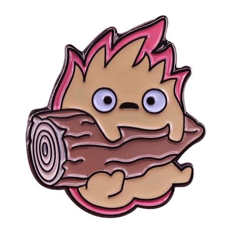 Howl's Moving Castle Calcifer with The Log Badge Pins - Ghibli Store