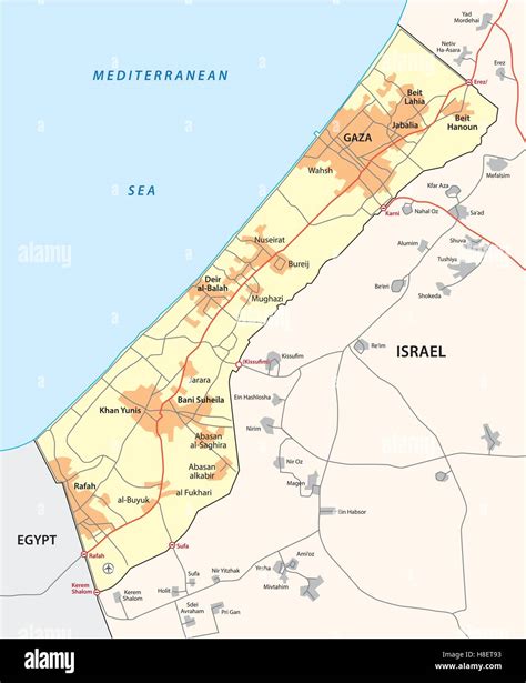 gaza strip map Stock Vector Image & Art - Alamy