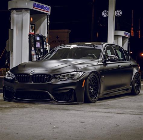 BMW F80 M3 slammed in satin black | Bmw, Cool car pictures, Bmw m3