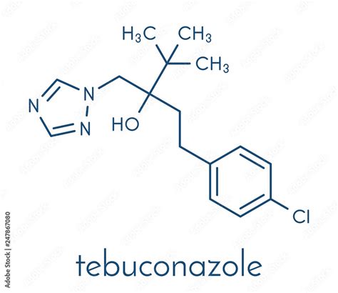 Tebuconazole fungicide molecule. Skeletal formula. Stock Vector | Adobe ...