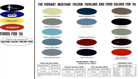 Regress Press -Ford 1965 Exterior Color Selection - for Mustang, Falcon ...