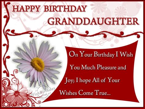 Happy Birthday Granddaughter - WishBirthday.com