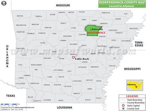 Independence County Map, Arkansas