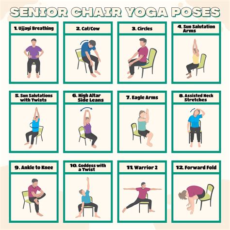 5 Best Printable Chair Yoga Poses PDF for Free at Printablee | Chair ...