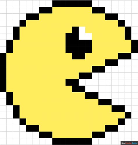 How to Draw Pacman Pixel Art - Really Easy Drawing Tutorial